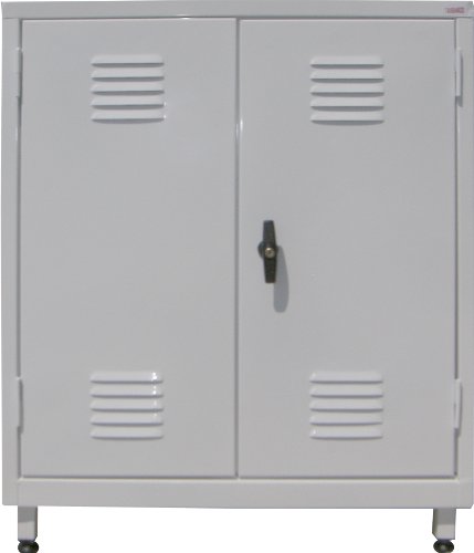 Μεταλλική ντουλάπα κοντή με διπλή πόρτα λευκή